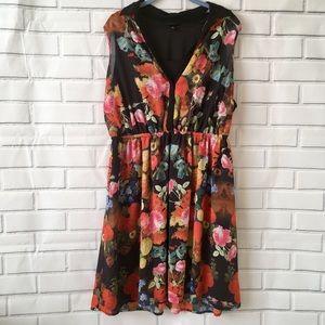 TORRID sleeveless floral collar dress size 1 (1X)